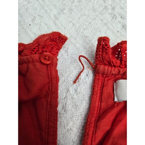 Crown & Ivy Curvy orange Floral Embroidered Short Sleeve Top 2X - Picture 4 of 8